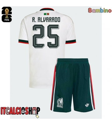 Messico Roberto Alvarado #25 Seconda Maglia Bambino Mondiali 2026 Manica Corta (+ Pantaloni corti)